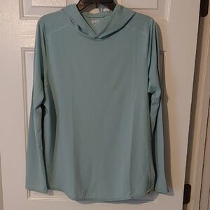 Duluth Trading Co Sun Hoodie Women's Large Light Aqua Activewear